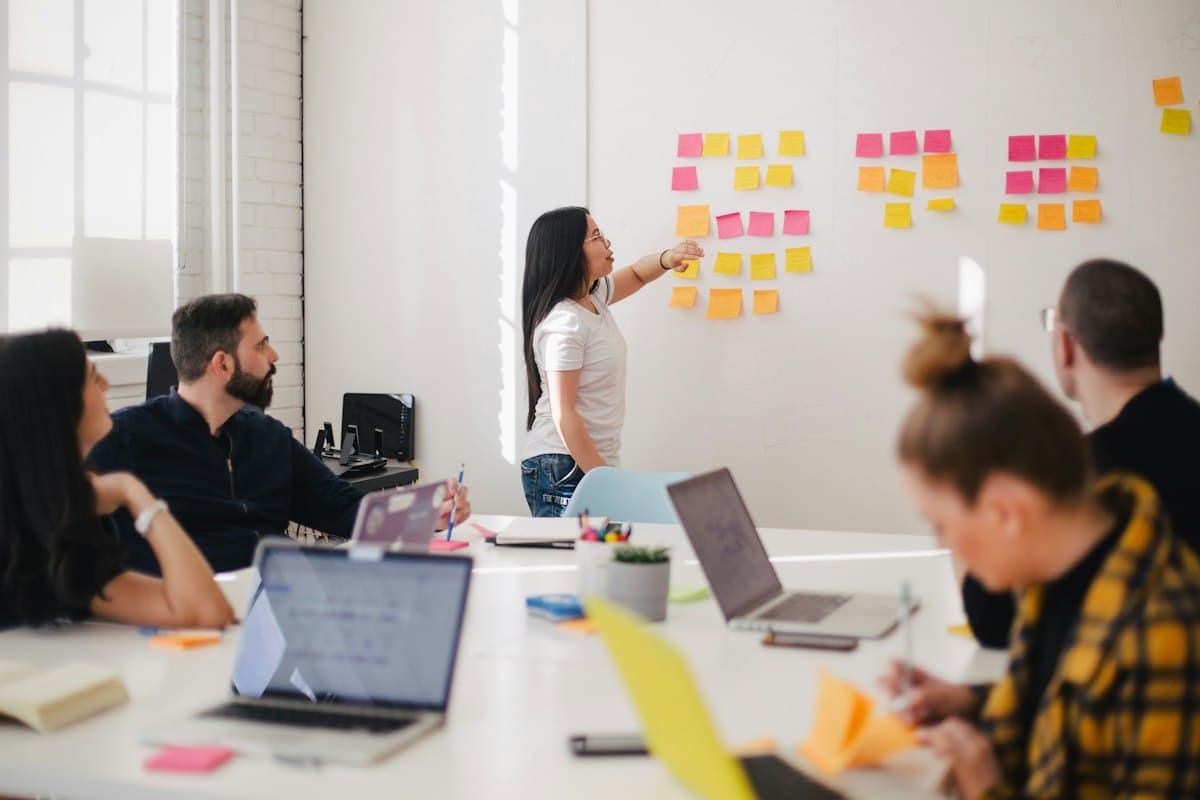 Enterprise sales team preparing confidential proposals and contracts